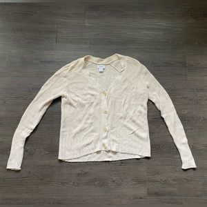 Old Navy Cream Button-Up V-Neck Cardigan Size Extra-Small (XS)